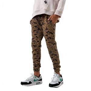 NEW BURLEBO youth fleece jogger in gauge camo